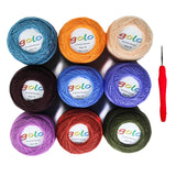 golo Crochet Thread Size 10 Embroidery Thread 10g X 9 Crochet Yarn for Hand Knitting 10-9-8