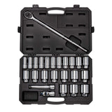 TEKTON 3/4 Inch Drive Deep 6-Point Socket and Ratchet Set with Case, 24-Piece (3/4-2 in.) | SKT35106