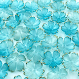 LIMAOLLY 120pcs Acrylic Gradient Spacer Cherry Blossom Gold-Plated Colorful Flower Bead End Caps for Jewelry Making Bracelet Nec