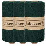 Likeecords 100% Cotton Crochet Yarn for Bag,3 Rolls/Pack 2mm x 510m,Macrame Cord,Chunky Yarn for Crocheting Handbag, Purse,Blank