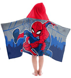 Jay Franco Hooded Bath and Beach Towel - Soft & Cozy 22 x 51 Kids' Cotton Pool Towel, Multicolored - Spiderman
