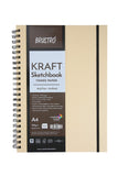 Brustro Toned Paper - Kraft Sketchbook, Wiro Bound, Size A4, 100Gsm. (100 Sheets) 200 Pages