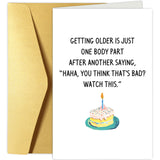 Oamiolek Funny Getting Older Birthday Card, Sarcastic Aging Birthday Card for Mom Dad Friend, Hilarious Bday Cards Gift