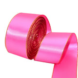 David accessories Hot Pink Satin Ribbon with Gold Edges 1.5 Inch Wide 20 Yards, Gold Border Fabric Ribbons for Gift Wrapping DIY