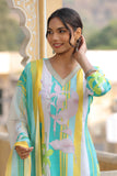 Anni Designer Women'S Cotton Blend Straight Printed Kurta With Pant & Dupatta (Kapila Green-Nw_S_Green_Small),Green,S,,,
