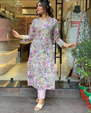 Gosriki Women'S Rayon Blend Straight Printed Kurta With Pant (Raincol-Multi-Gs_L_Multi_Large) Multicolour,Multicolour,,B0CYGL4V2H