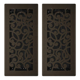 Imperial 4 x 10-Inch Wonderland Decorative Floor Register, 2-Pack, Bronze Age