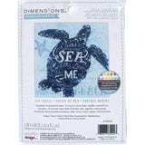 Dimensions Sea Turtle Animal Counted Cross Stitch Kit for Beginners, 6 x 6, 14 Cnt. Light Blue Aida