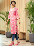 Libas Women'S Cotton Straight Kurta (29292I_Pink Pink Xl
