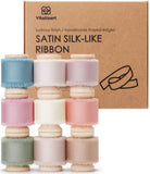 Vitalizart Silk Satin Ribbon 1 Inch x 45 Yard Wooden Spool Handmade Frayed Ribbon for Gift Wrapping Baby Shower Wedding Bridal B
