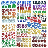 Eclet Glitter Foam Self Adhesive Alphabets; Butterflies; Stars; Numeric; Hearts; Flowers And Smiley Mix Stickers For Art And Cra