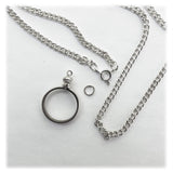 Coin Holder Bezel Dime USA 10 Cent Silver Tone Link Necklace 24 Chain Kit Parts