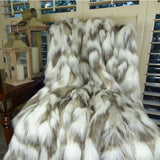 Plutus Brands Tibet Faux Fox Throw Pillow, 102 X 116, Ivory/Gray