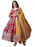 Wedani Georgette Embroidered Anarkali Dress For Women (In Alpha L Pink),PINK,L