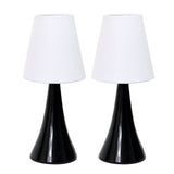 Simple Designs LT2042-BLK-2PK Valencia Colors 2 Pack Mini Touch Table Lamp Set with Fabric Shades, Black & White (Pack of 6, 12
