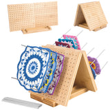 Crochet Blocking Board with Pegs & Accessories - 15.5x7.7 inch Knitting Board for Granny Square, Perfect Gift for Grandma & Mom,