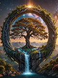 Tree of Life Diamond Art Kits for Adults - 5D Round Drill Diamond Painting Kits, DIY Font of Life Diamond Painting Gem Art, Crys