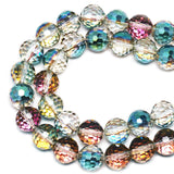 DIQIO 6mm Sparkle 96 Faceted Disco Crystal Beads (94-100pcs, Magenta Green)