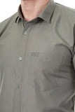 Xjarvis Clifton Men'S Regular Fit Cotton Blend Plain Shirt Full Sleeves Casual & Formal Summer Shirt With Pocket Design & Spread Collar Pack Of 1 (Grayish Olive M),Grayish Olive,,B0F4RJKTJG