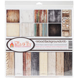 Reminisce EAV800 Wood Backgrounds Scrapbook Collection Kit