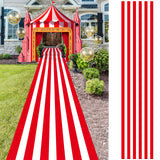 Boao 2 Pcs Carnival Circus Party Supplies Red and White Striped Aisle Runners Carnival Theme Party Floor Decor 24 in x 10 ft for