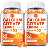 (2 Pack) Calcium Citrate 1200 mg with Vitamin D3 Gummies for Women & Men,Calcium Supplements for Bone & Teeth Support,High Absor