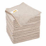 QYL Microfiber Cleaning Cloth,12 Pack Cleaning Rags, Cleaning Towels with 4 Color Assorted, 11.8inchX11.8inch, Beige