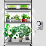 Barrina Plant Stand with Grow Lights for Indoor Plants, 4-Tier Plant shelf with 6-Pack 180W T8 3FT Full Spectrum Grow Lights for
