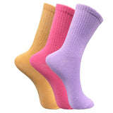 Trazo Cotton Blend WomenS Calf Length Knitted Multicolor, MultiPurpose Socks|Socks For Women Combo Pack Of 3 Pairs Solid