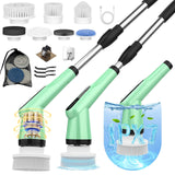 G2-Electric Spin Scrubber - IPX7 Waterproof 12-in-1 Shower Cleaner Brush, Retractable Handle & 2-Speed for Bathroom, Bathtub, Ki