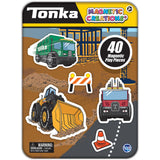 TCG Toys Tonka Magnetic Creations Tin with 40 Magnetic Play Pieces in Tin That Doubles As Storage Space, Multicolor