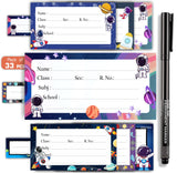 Oncro Astronaut Space Ship Rocket Spacecraft Label Waterproof Matte Stickers School Labels For Notebooks Copy Book Slips Pencil