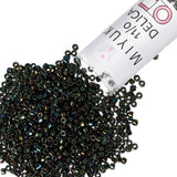 Miyuki Delica Seed Beads - Size 11/0 (1.6 mm), DB0003, Green Iris, 7.2 g, Approx. 1440 Beads, Made in Japan