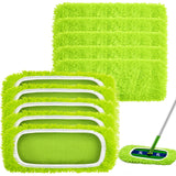 Toulite 10 Reusable Mop Refill Pads Replacement Compatible with Most XL Sweeper 17inch x 5inch Microfiber Mops Head Floor Cleaning Sup