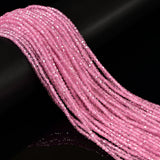JM Design 2-2.5mm Pink Cubic Zirconia Faceted Cube Spacer Beads for Bracelets Jewelry Making