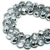 DIQIO 10mm Sparkle Faceted Round Crystal Beads (57-60pcs, Trans-Silver)