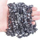 favoramulet 5-8mm Snowflake Obsidian Tumbled Stone Chip Beads for Jewelry Making, Irregular Shaped Healing Crystal Loose Bead Su