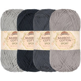JubileeYarn Bamboo Cotton Sport Yarn - 50g/Skein - Shades of Grey - 4 Skeins