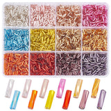 PH PandaHall 3540pcs 6mm Twisted Bugle Beads - 12 Colors Metallic Tube Seed Beads for Earrings, Bracelets, Necklaces & Waist Cha