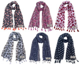 Fusfus WomenS Printed Chiffon Scarves And Stoles, Free Size(Multicolour, Fs926) Pack Of 6 (Multicolor1)