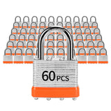 Padlocks with Same Key, LQYN 60 Pcs Laminated Keyed Padlock (1-9/16, 40mm), Keyed Alike Locks, Normal Shackle, for Storage Locke
