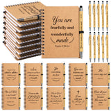 40 PCS Bulk Christian Gifts, Prayer Journal for Women & Men, 20 Small Christian Notebooks, 20 Scripture Pens, Inspirational Note