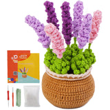 kgxulr Crochet Kit for Beginners, Purple Lavender Crochet Kit Beginner Crochet Starter Kit for Complete Beginners Adults, Croche