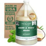 SoCal Suds & Company 128oz Certified Organic Hand & Body Wash w/Shea Butter- Gentle Natural Body,Baby & Face Wash for Sensitive