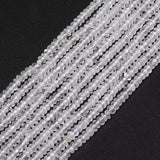 HAAMIIQII 2x4mm Natural Clear Quartz Crystal Rondelle Spacer Beads 150Pcs Flat Disk Stone Semi Precious Gemstone Loose Beads for
