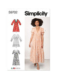 Simplicity Misses VNeck Empire Dress Sewing Pattern Kit, Code S9702, Sizes 1820222426, Multicolor