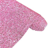 Solid Color Chunky Glitter Faux Leather Roll 12 x 53 Inch Sparkle Synthetic Sewing Fabric for Hair Bows Jewlery Making DIY Acces