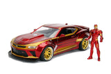 Jada Toys Marvel Iron Man & 2016 Chevy Camaro Diecast Car, 1:24 Scale Vehicle &2.75 Collectible Metal Figurine Red
