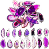 Hicarer 16 Pcs Agate Slices Polished Agate Slices with Holes Irregular Pendants Stone Bulk Drilled Geode Slivers for Christmas W
