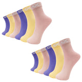 Xjarvis Malibu Ankle Socks For Women & Girls Soft Breathable Comfortable And Durable Perfect For Sports Running Cotton Socks For Daily Casual Wear Pack Of 12 (Pink Purple Yellow,Pack of 12 Pink/Purp,,B0C5DXDD5F